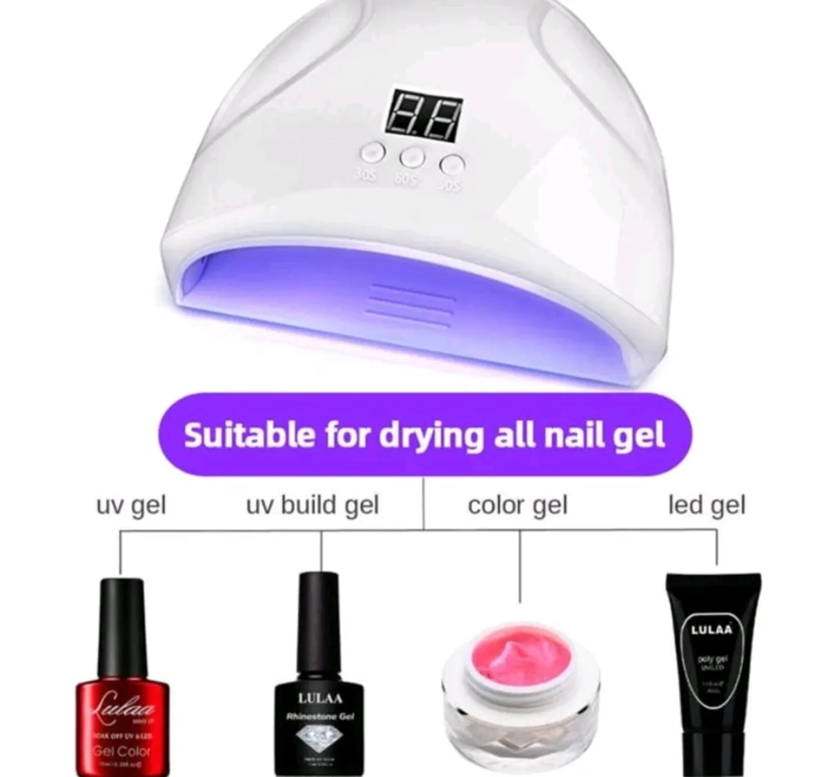 1pc UV LED Nail Lamp Dryer For Manicure - Image 1