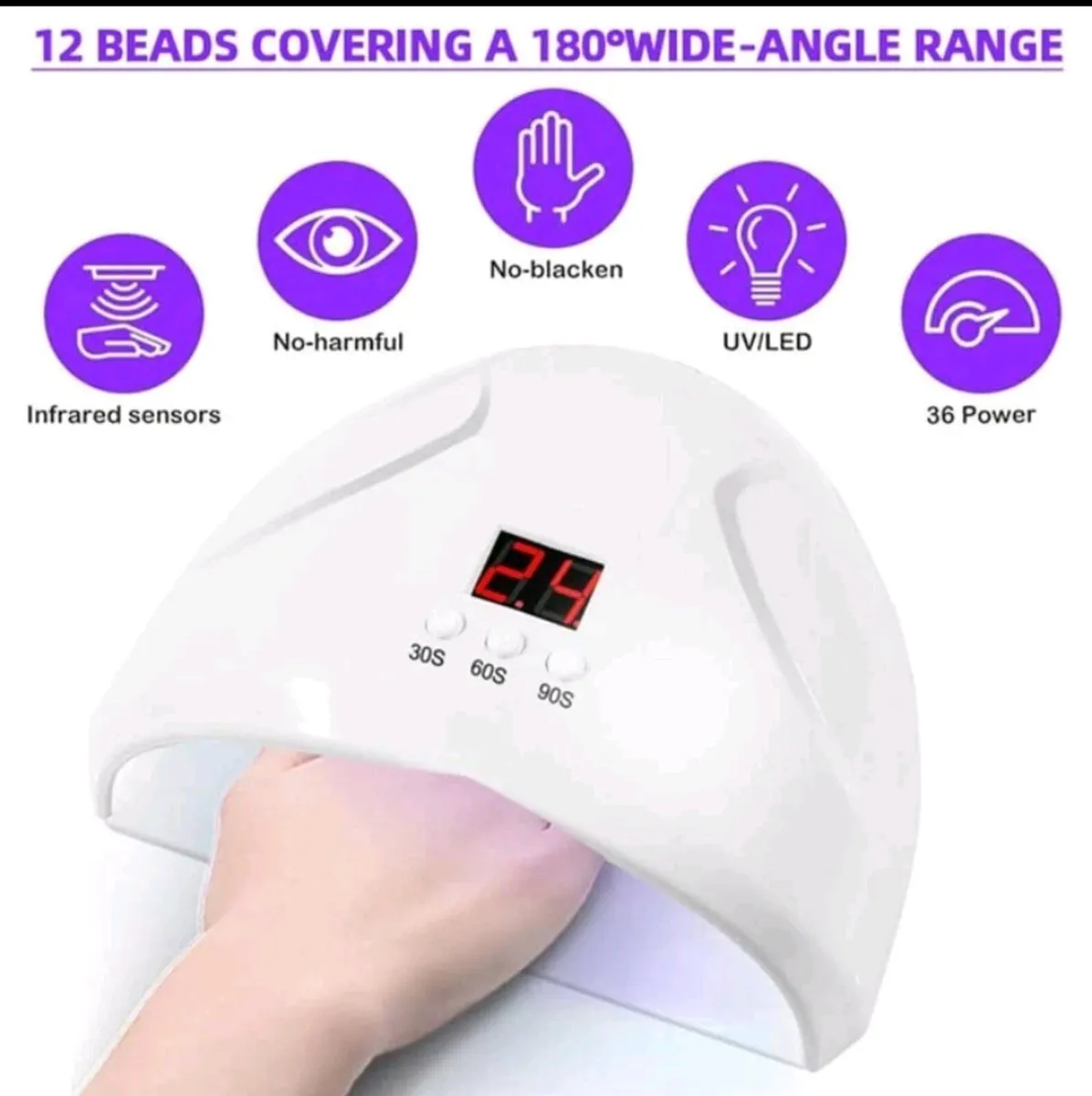 1pc UV LED Nail Lamp Dryer For Manicure - Image 2