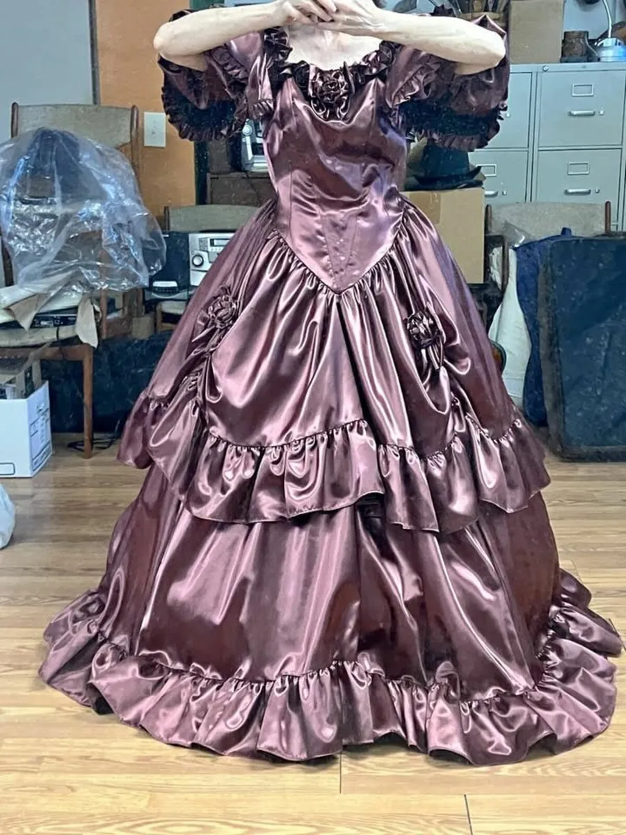 Magnolia Victorian Satin Ball Gown - Image 2