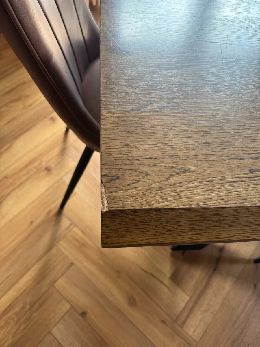 Smoked Oak Dining table set w/ 6 dining chairs - Image 3