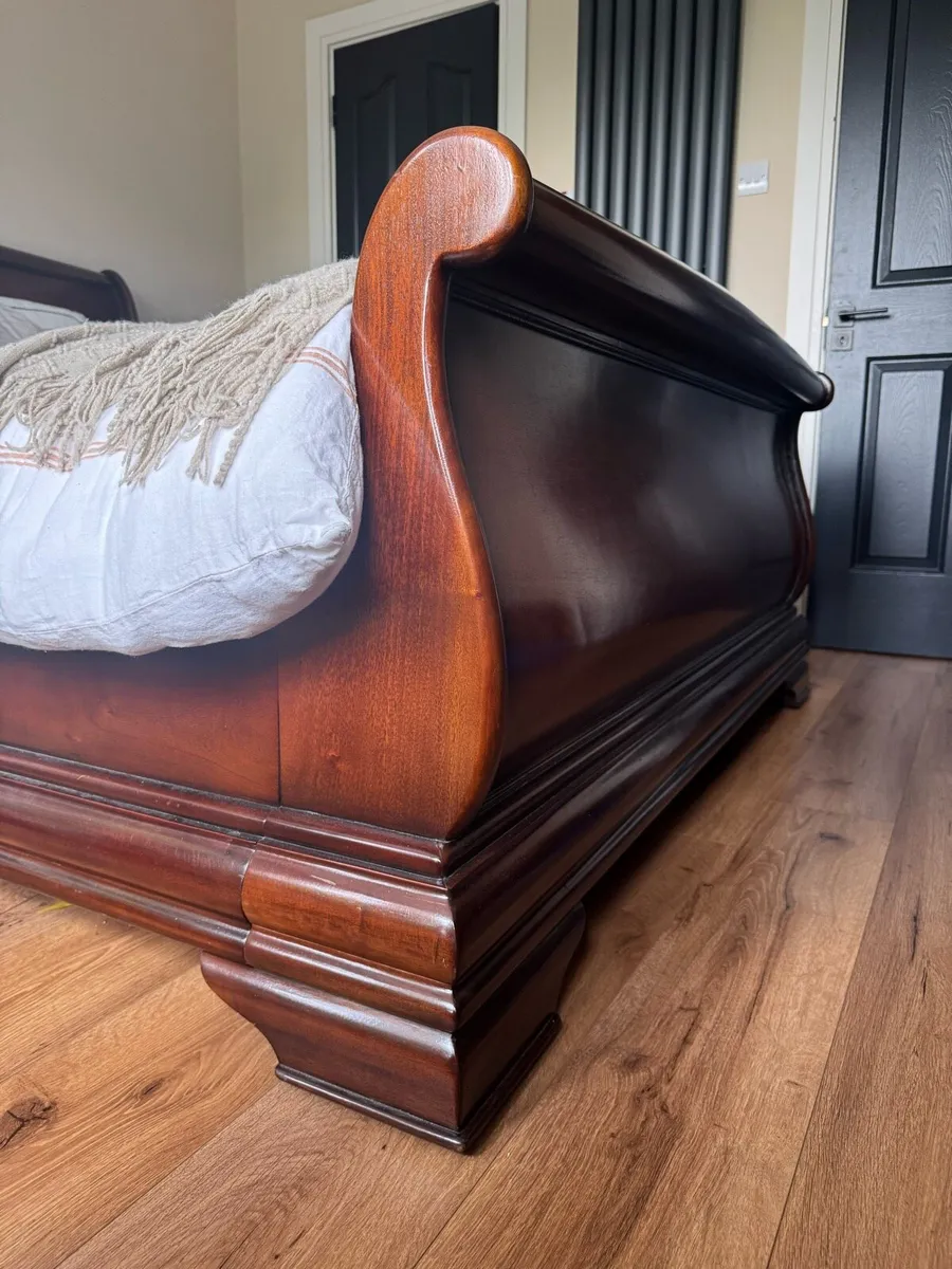 King size Mahogany Bed Frame & Kingcoil Mattress - Image 4