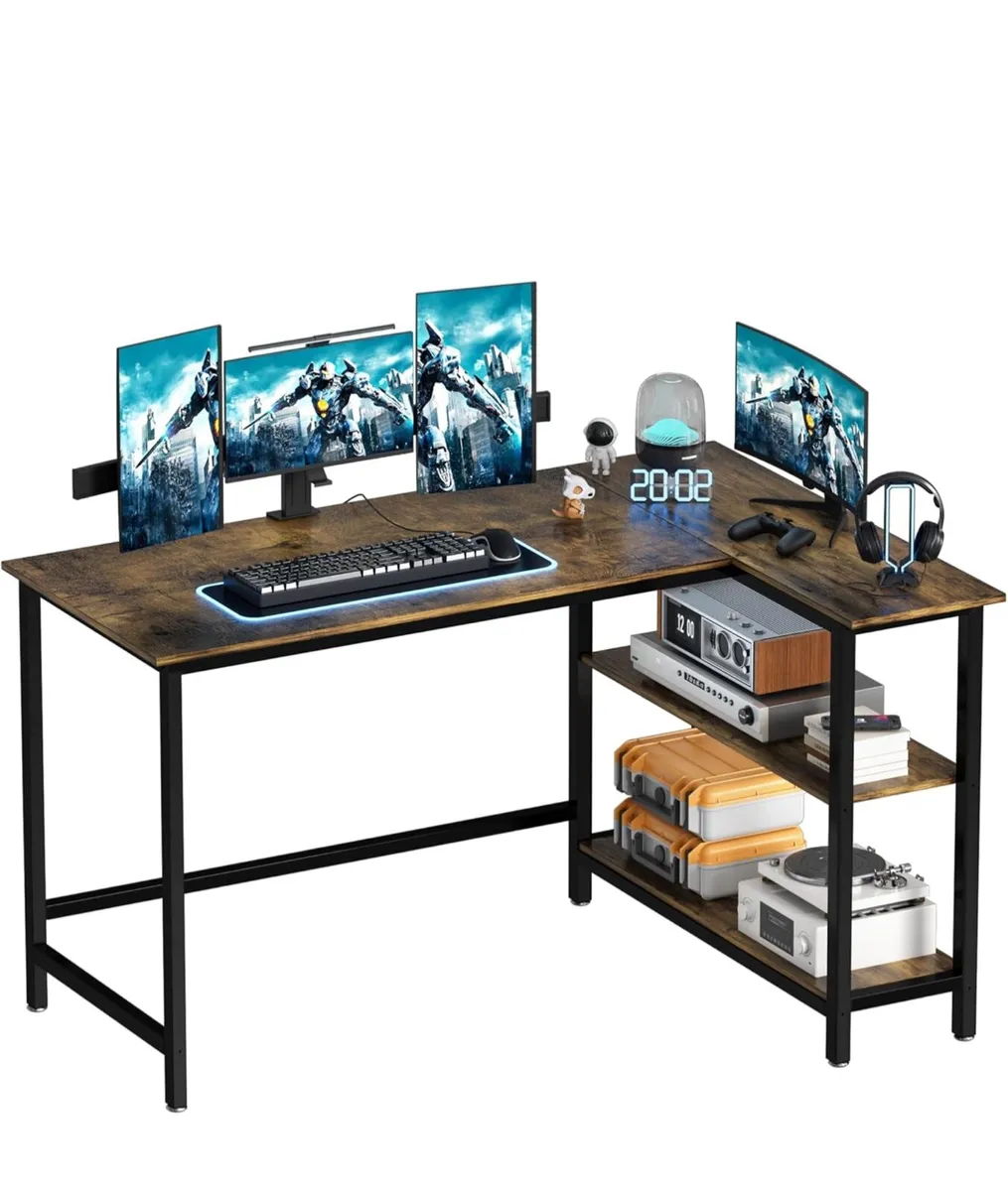 L Shaped Desk, 100x72cm Gaming Computer Desk - Image 1