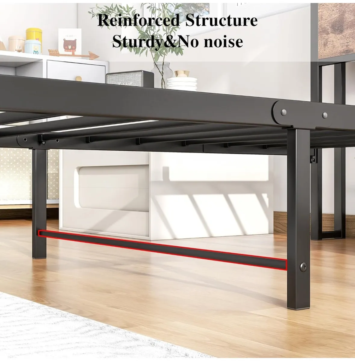 Single Bed Frame with Storage Headboard - Image 2