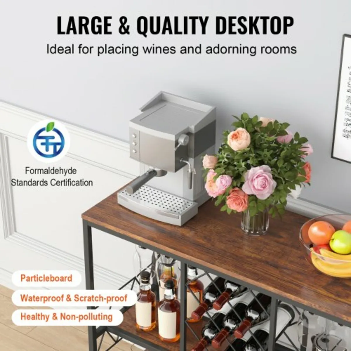 40 Inch Industrial Bar Cabinet, Wine Table for Liq - Image 3