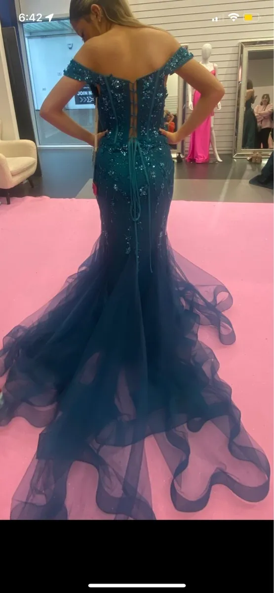 Danis closet Teal fishtail debs dress - Image 1