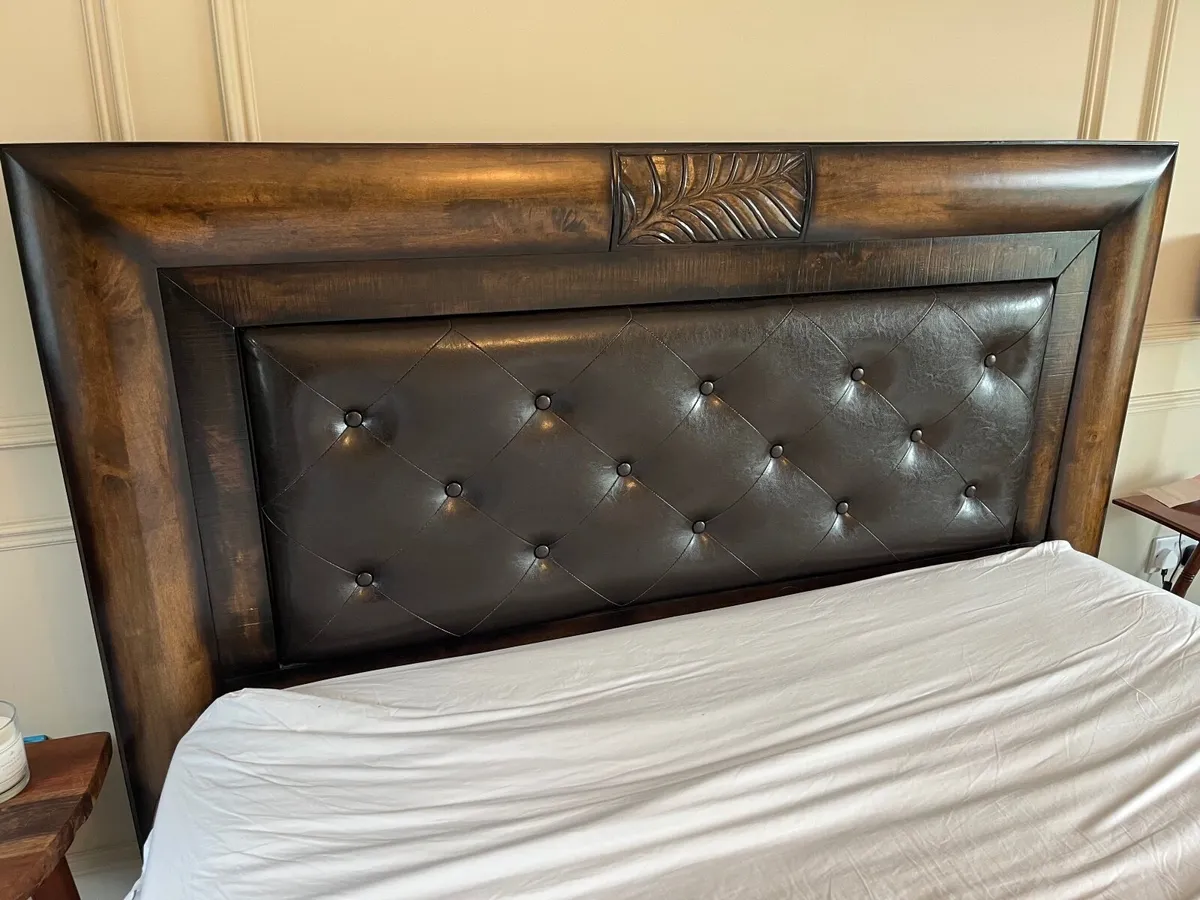 Solid Timber King-Size Bed  & Matching Lockers - Image 1