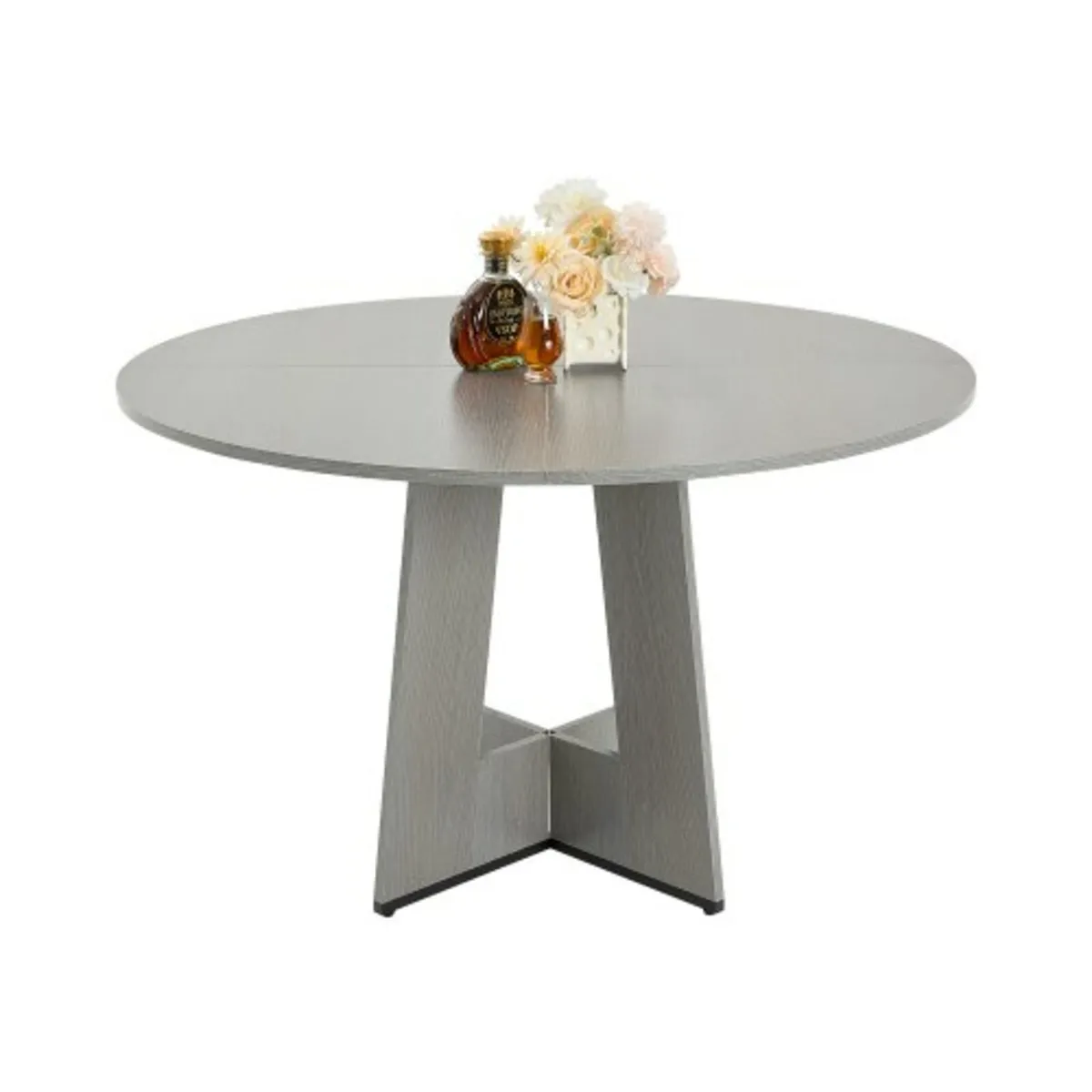 47 in Round Dining Table Wood Kitchen Table for 2- - Image 1