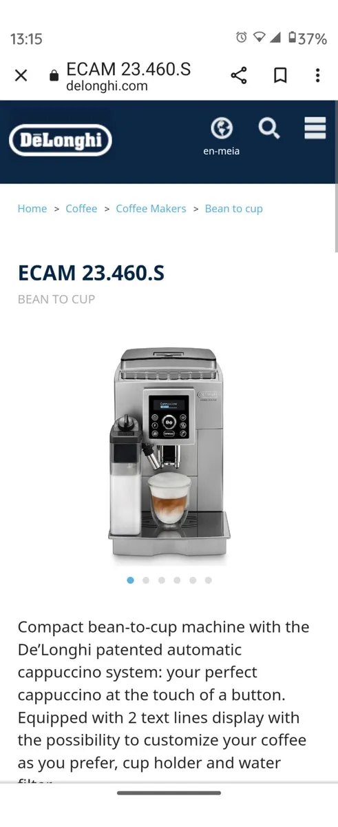 DeLonghi beans to cup - Image 1
