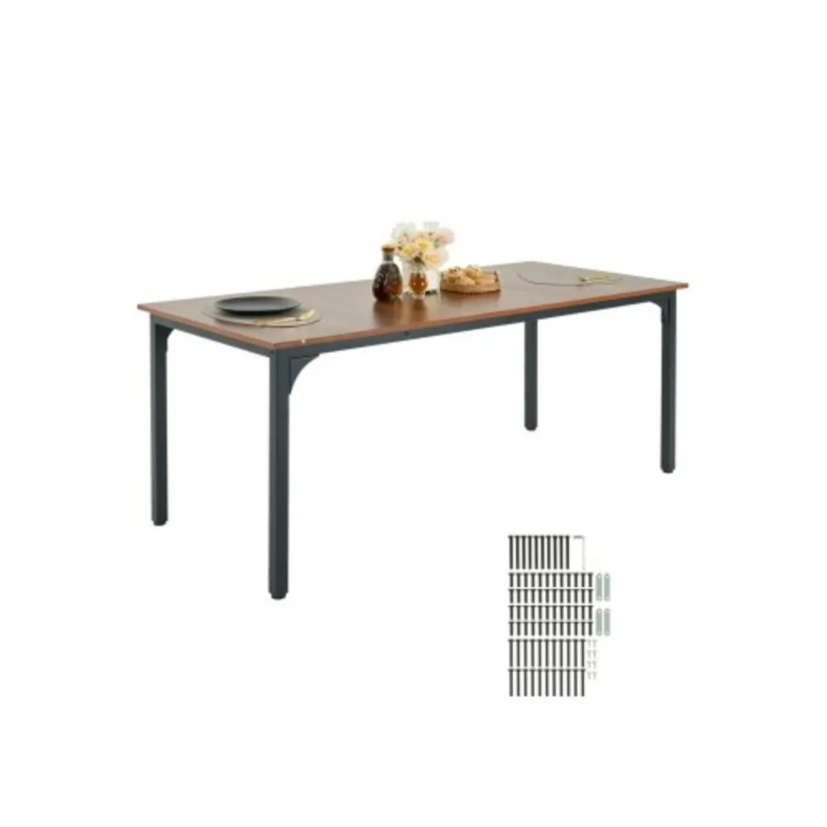 71in Rectangle Dining Table Wood Kitchen Table for - Image 1