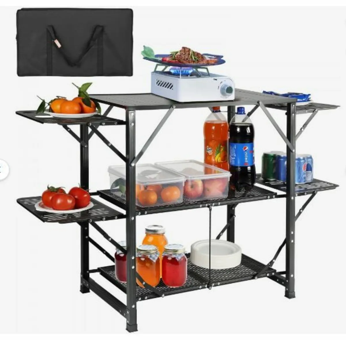Camping Kitchen Table, One-piece Folding Portable - Image 1