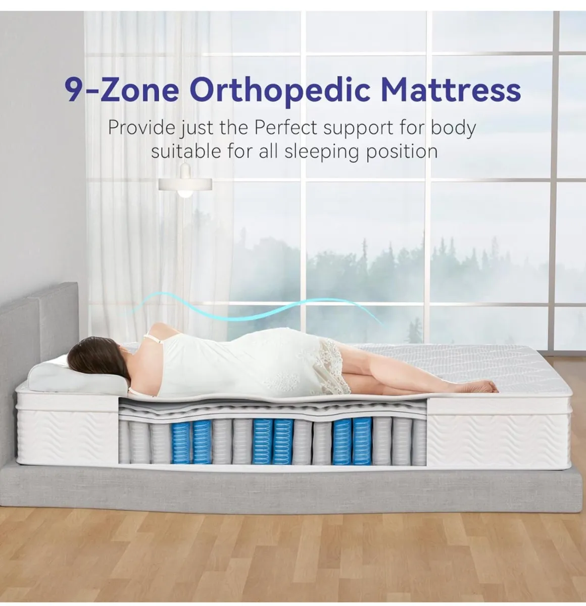 Single Mattress 9-Zone Pocket Sprung Mattress with - Image 3