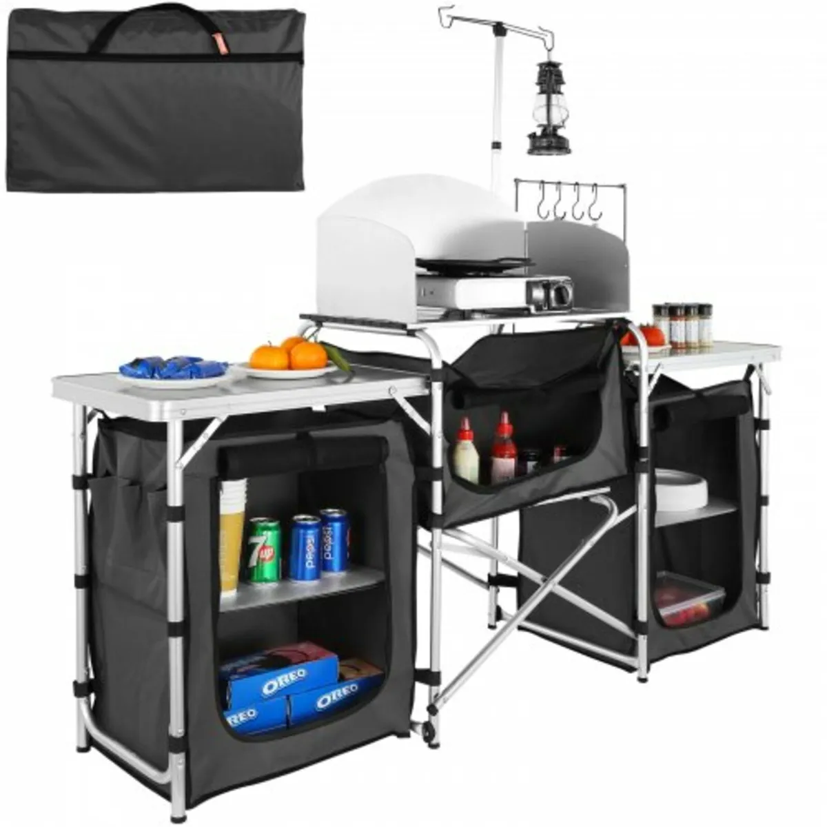 Camping Kitchen Table, Folding Outdoor Cooking Tab - Image 1
