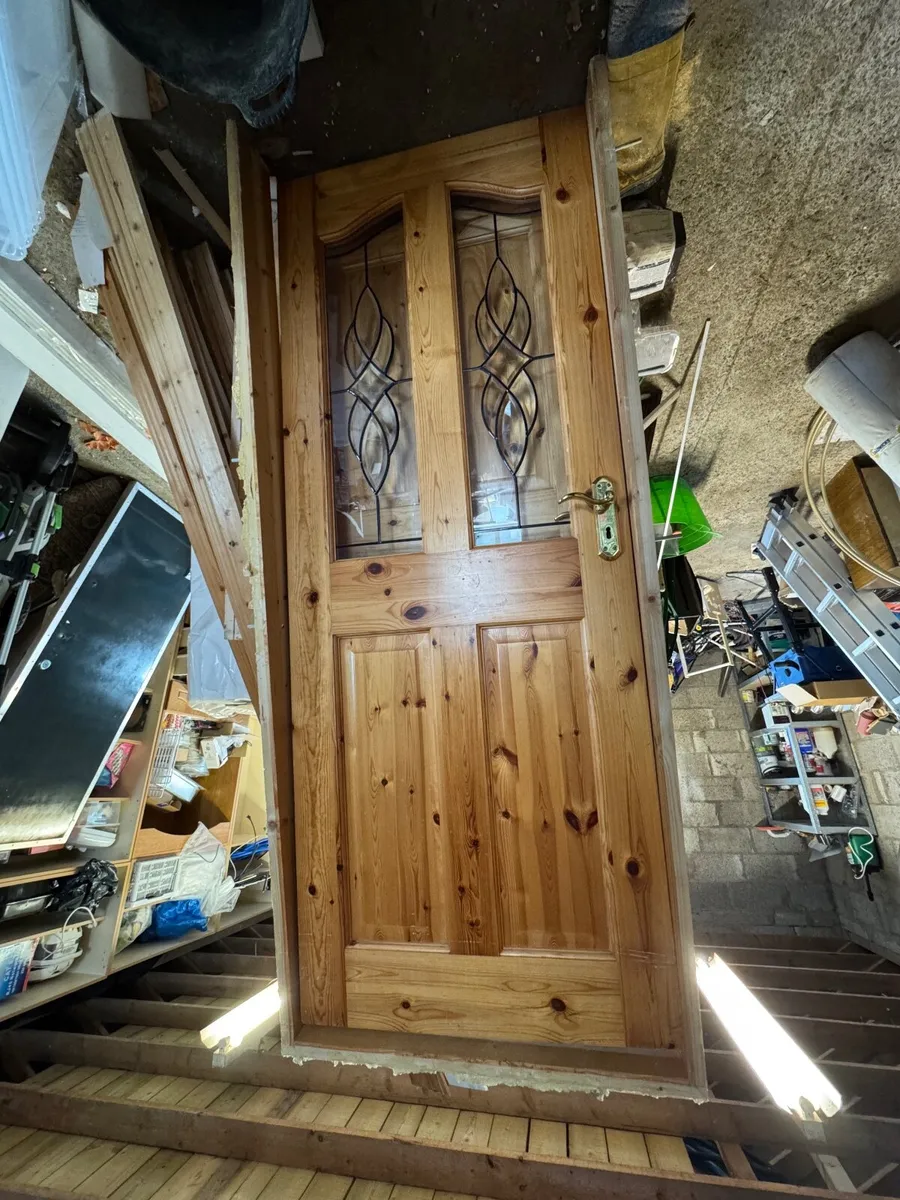 Solid timber internal door with glass