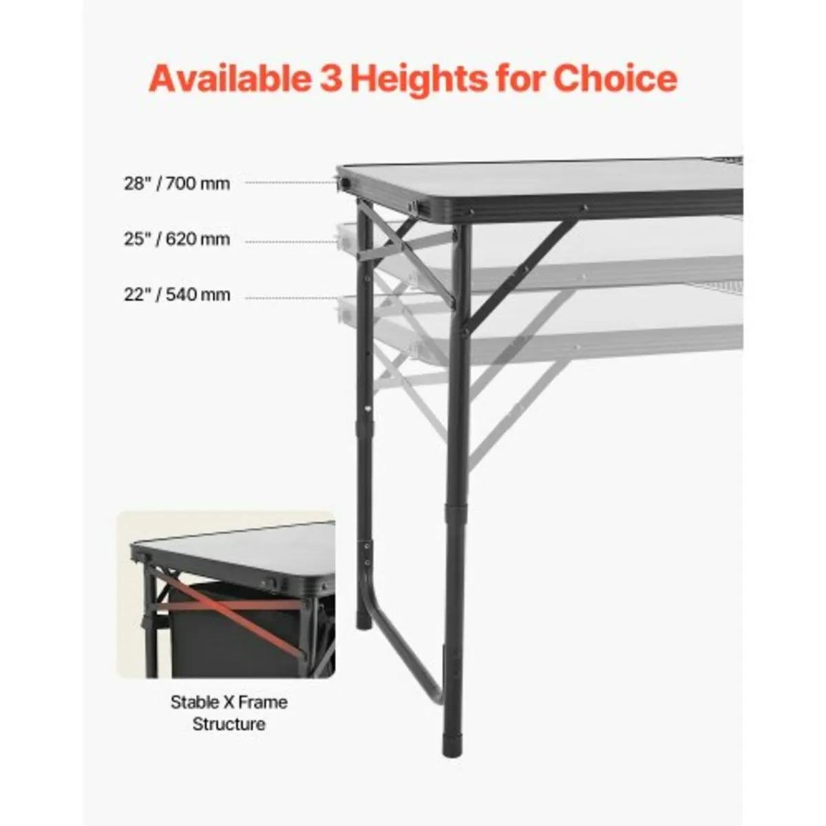 Camping Kitchen Table Folding Portable Adjustable - Image 3