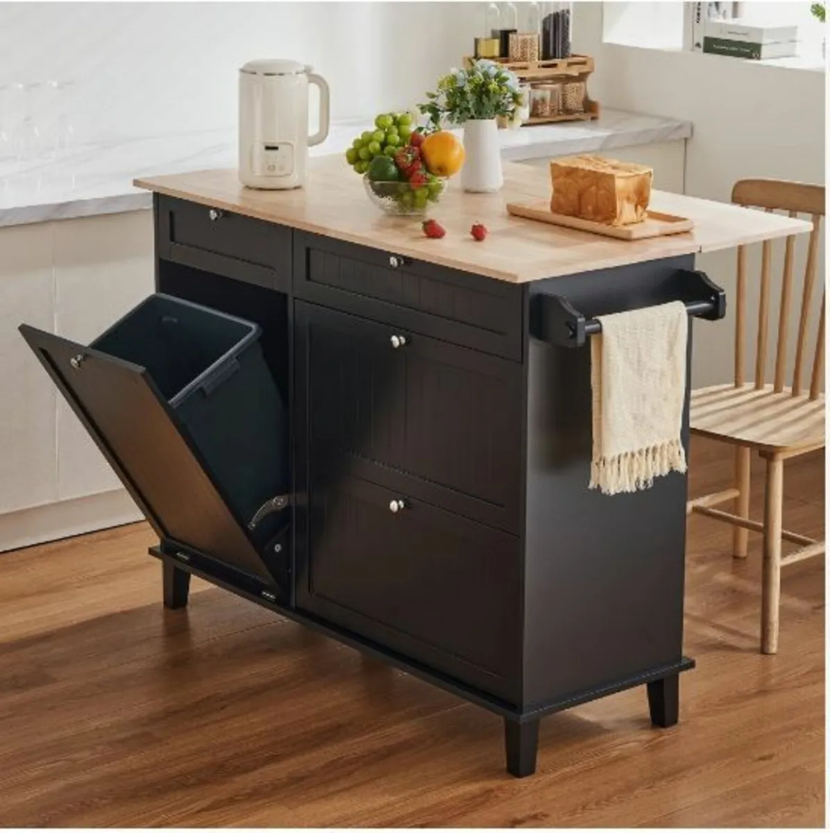 Kitchen Island Cart Storage Cabinet - Image 4