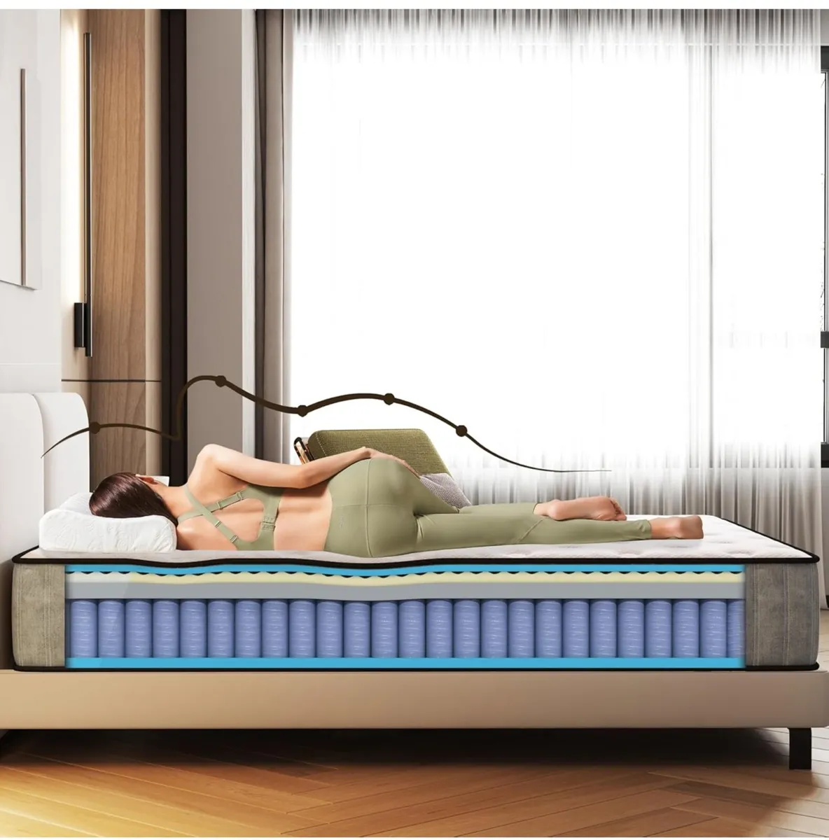 25CM Single Mattress with Innerspring Hybrid Memor - Image 2