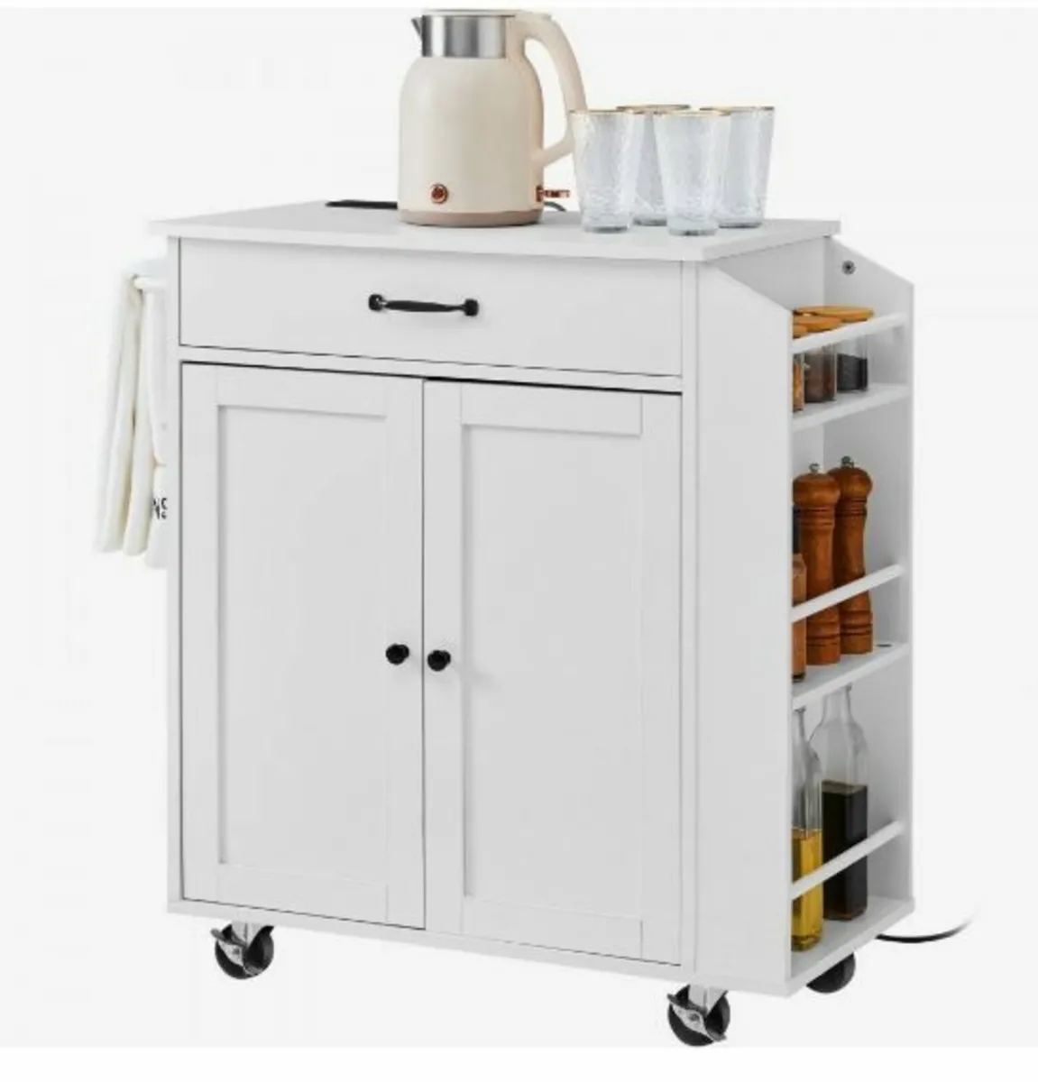Kitchen Island Cart Rolling Storage Cabinet - Image 1