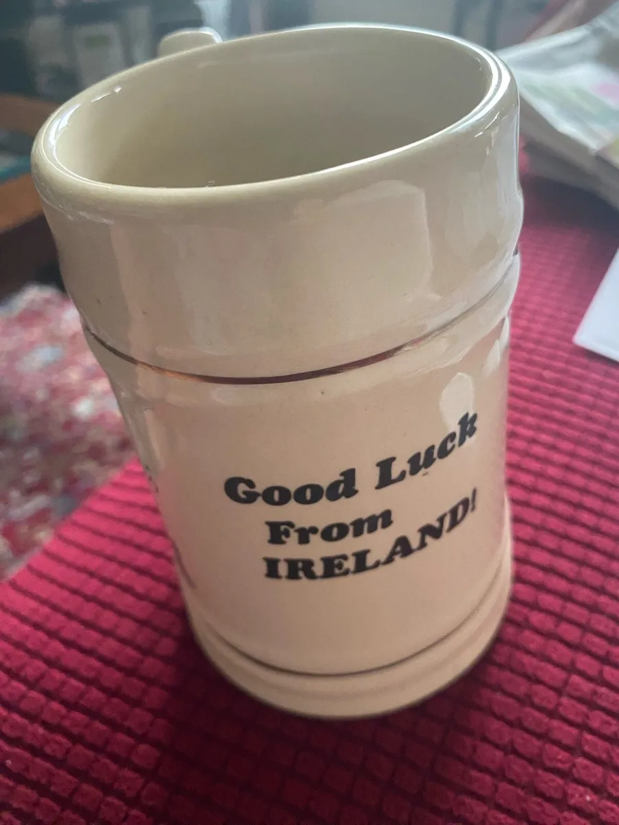 ‘Good Luck From Ireland’ Ceramic Tankard - Image 1