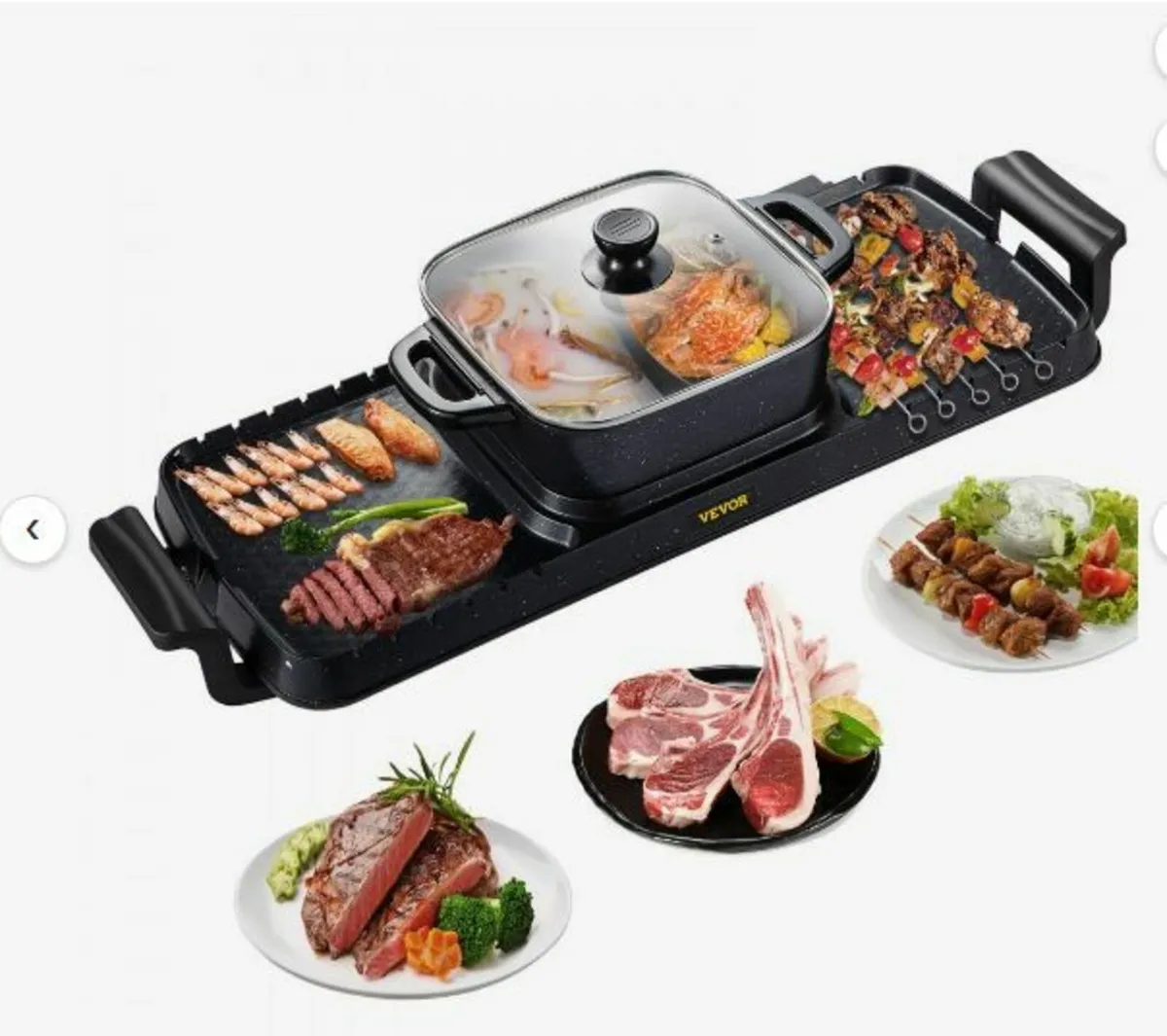2 in 1 Electric Grill and Hot Pot, 2400W - Image 1