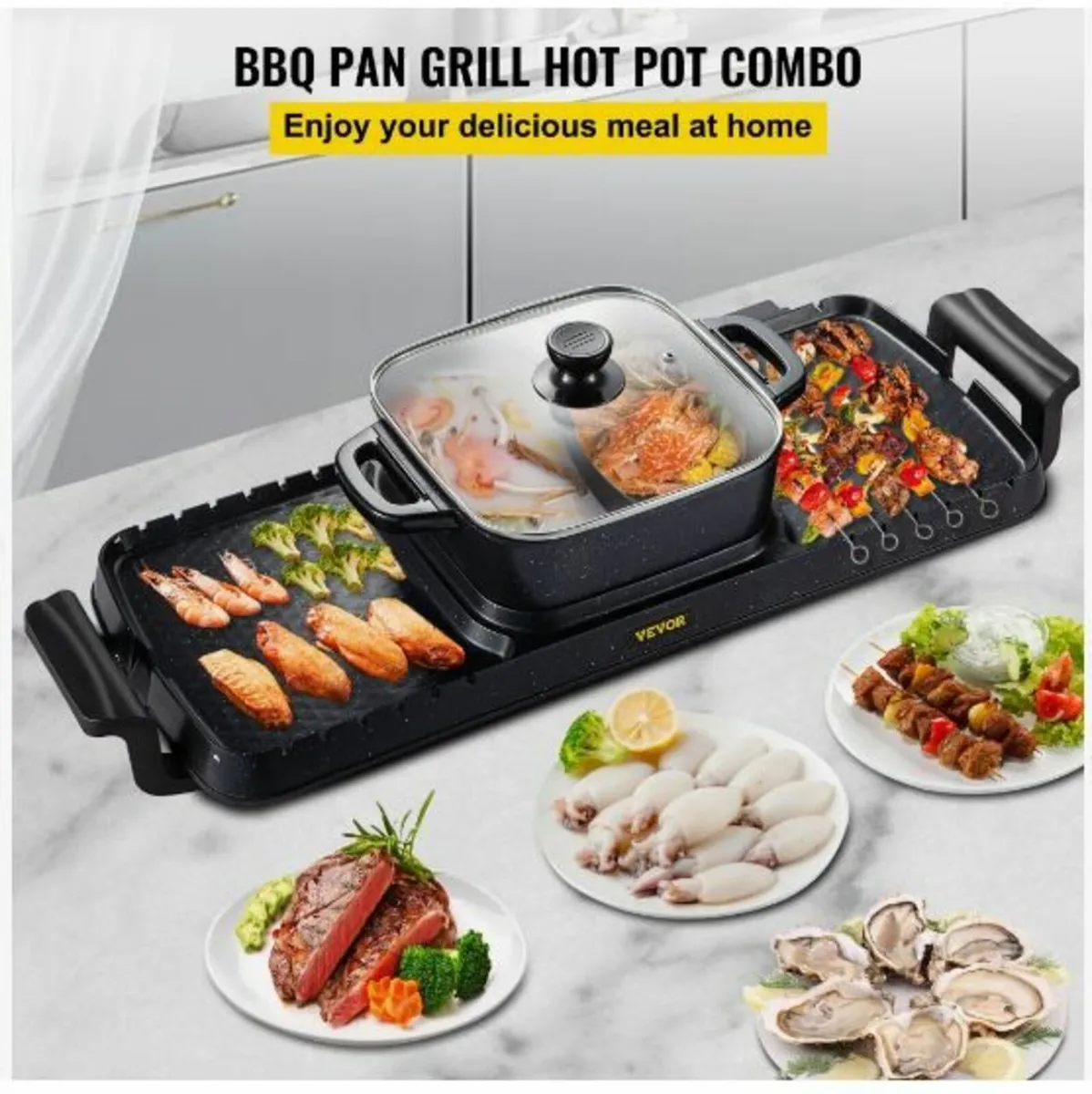 2 in 1 Electric Grill and Hot Pot, 2400W - Image 3