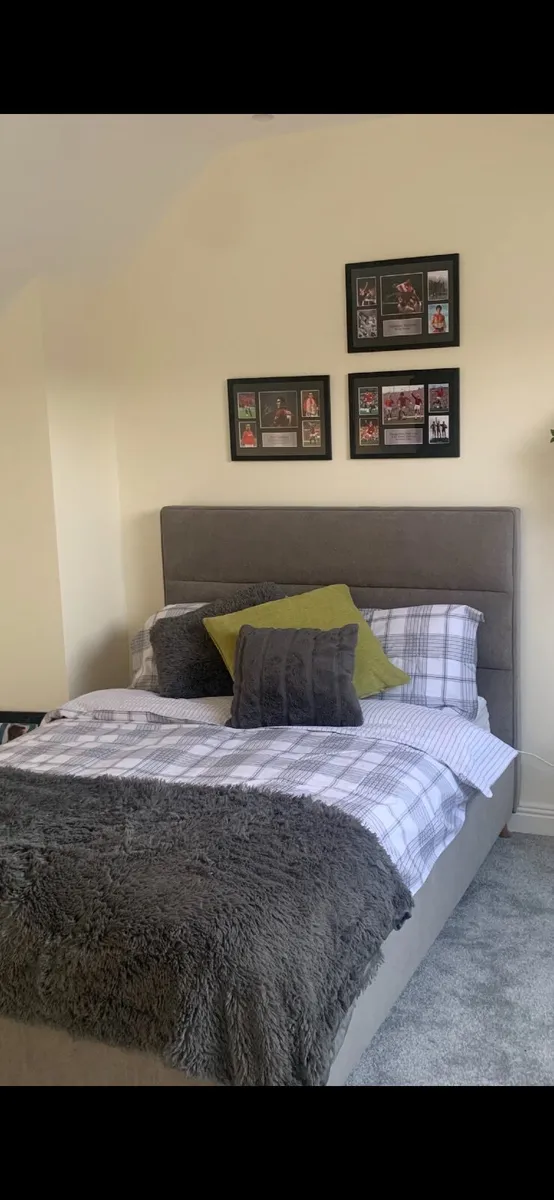 Ez living grey fabric Double bed - Image 1