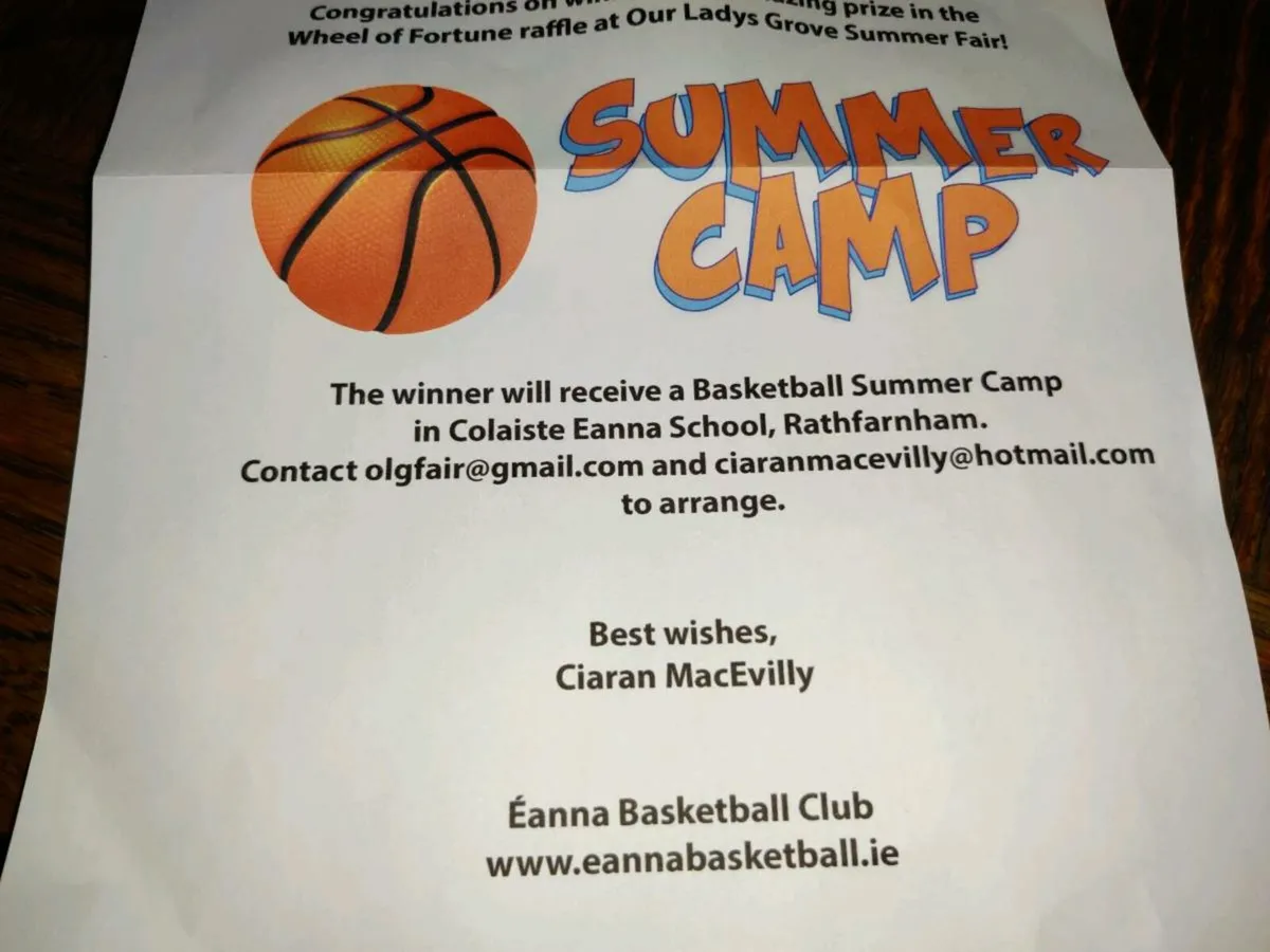BASKETBALL SUMMER CAMP, School Voucher ! - Image 1