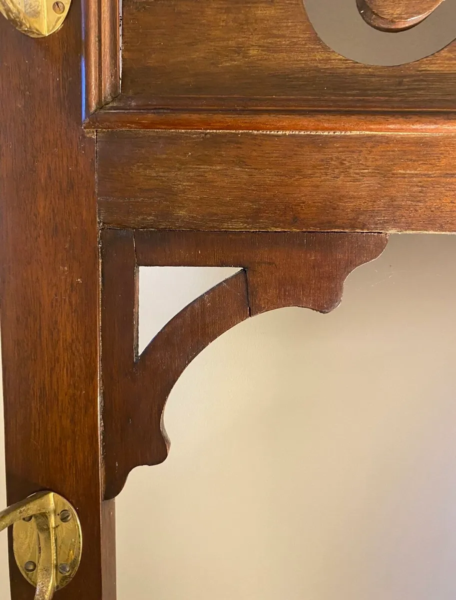 Antique hall stand with mirror - Image 4
