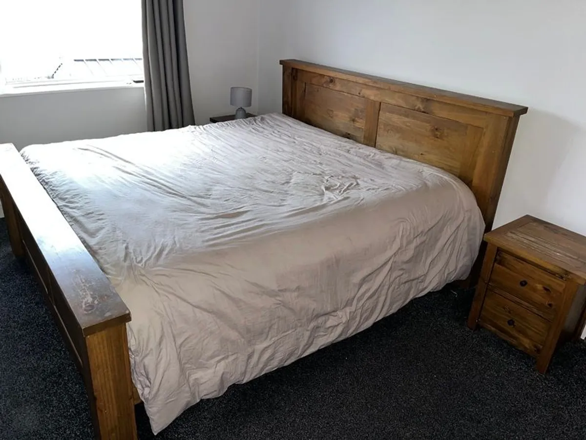 6ft super king bedframe & 2 side lockers - Image 1
