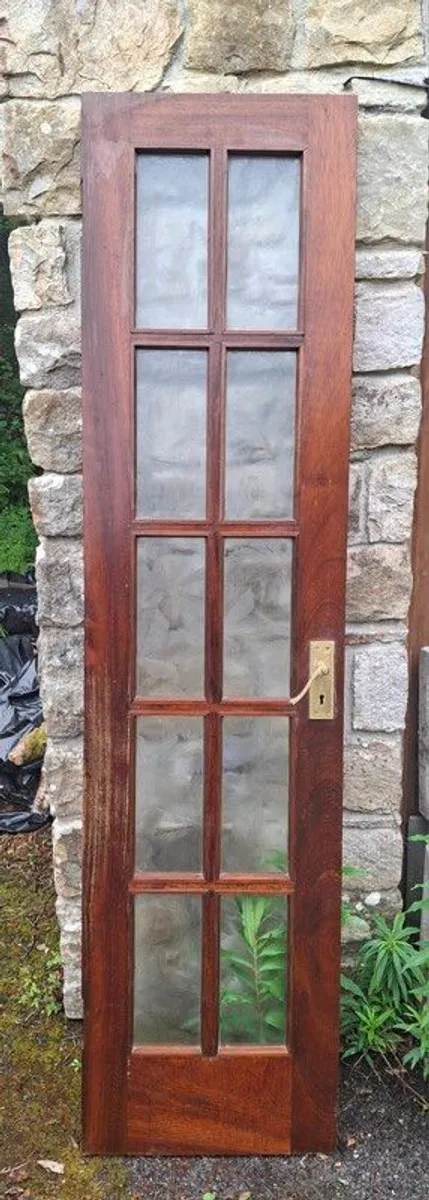 Solid Mahogany Wood Glazed Doors - Vintage Style - Image 1