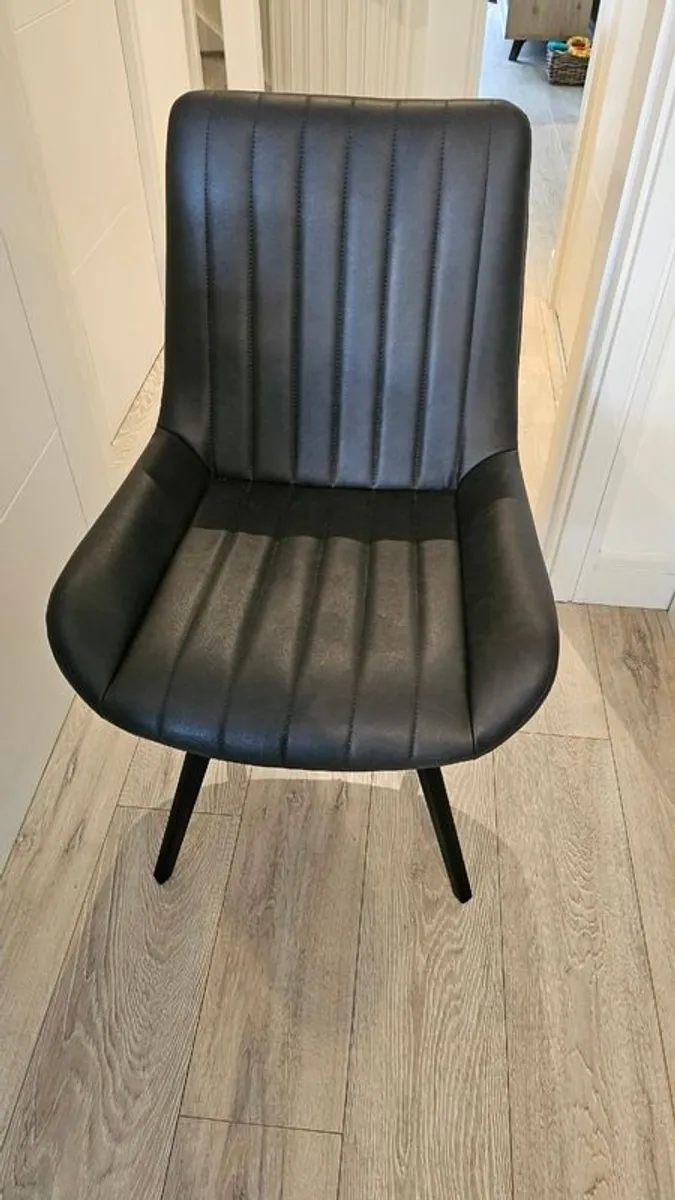 4 charcoal dining chairs - Image 1