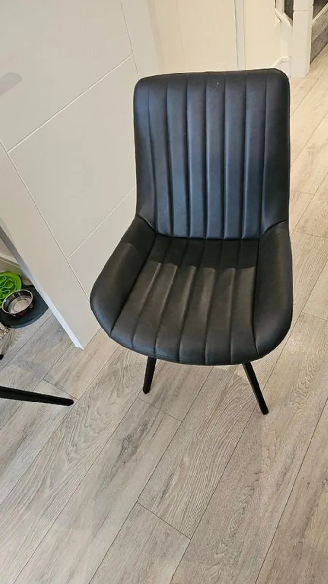 4 charcoal dining chairs - Image 3