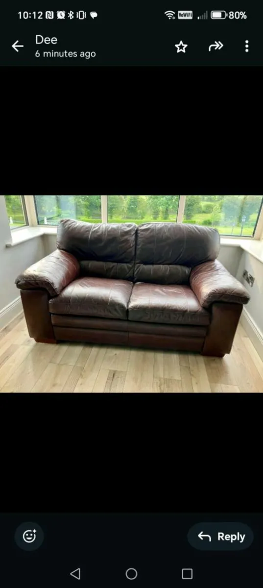 Leather sofas 3 and 2 seaters - Image 1