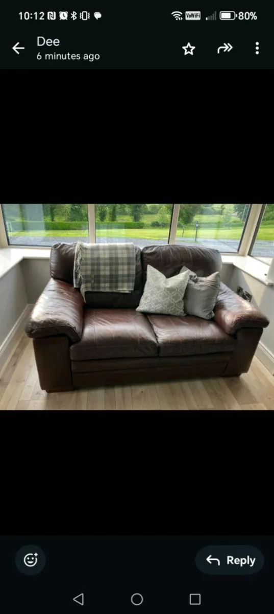 Leather sofas 3 and 2 seaters - Image 2