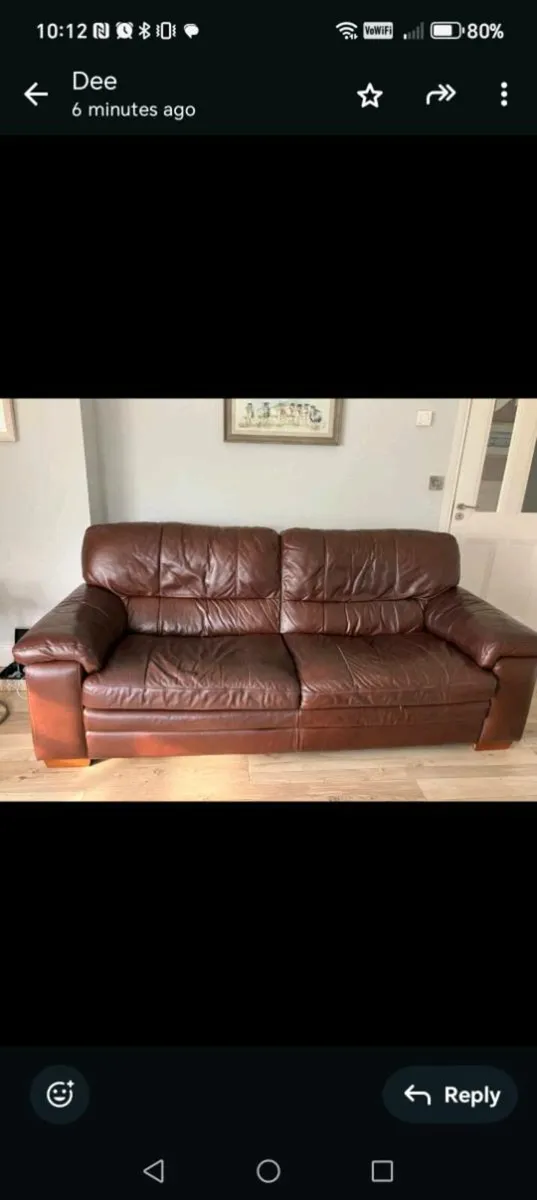 Leather sofas 3 and 2 seaters - Image 4