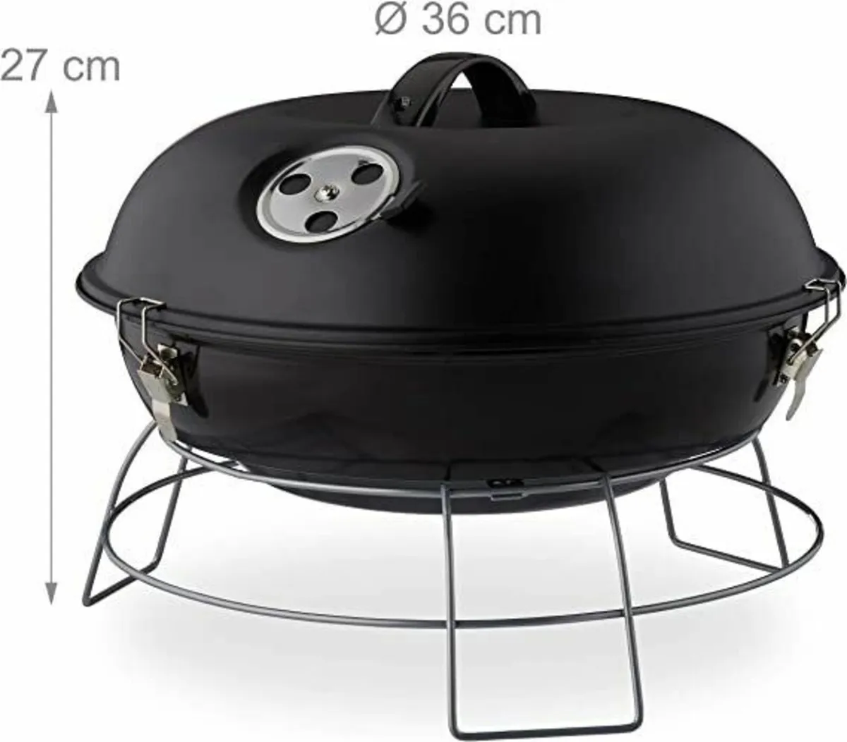 Kettle BBQ Grill Portable with Lid for Outdoor - Image 3