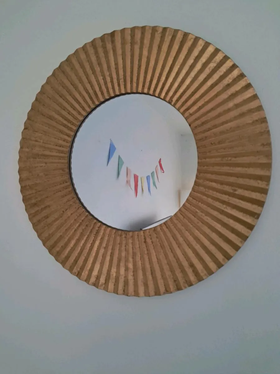 Zara round gold sunburst mirror - Image 1