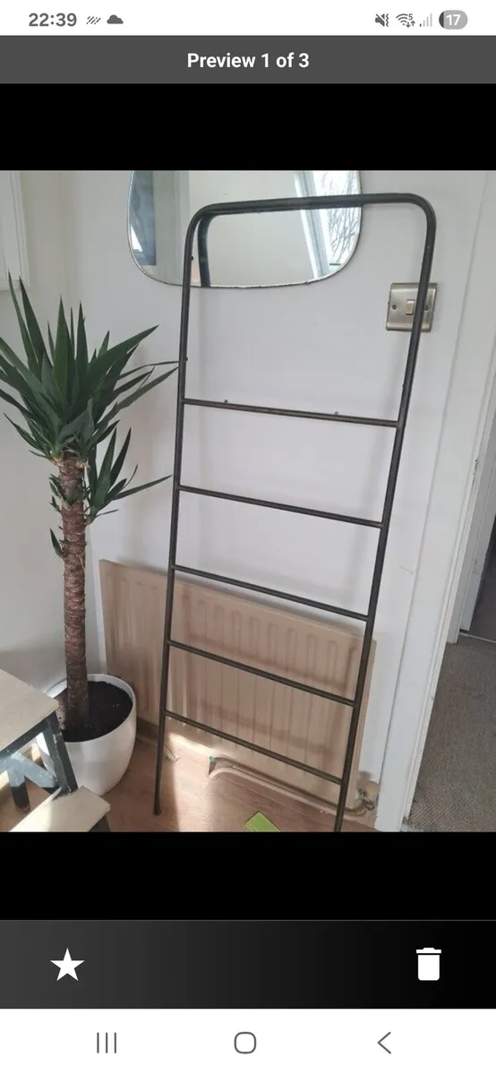 metal industrial look towel rail - Image 1