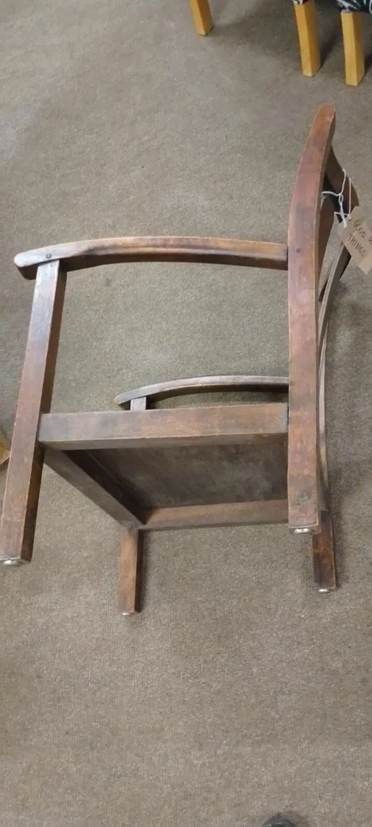 Low Antique Oak Heals Style Chair - Image 3