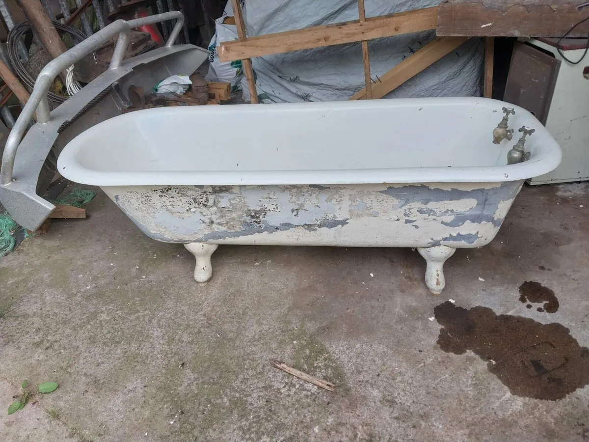 Vintage Roll Top Cast Iron Bath - Image 1