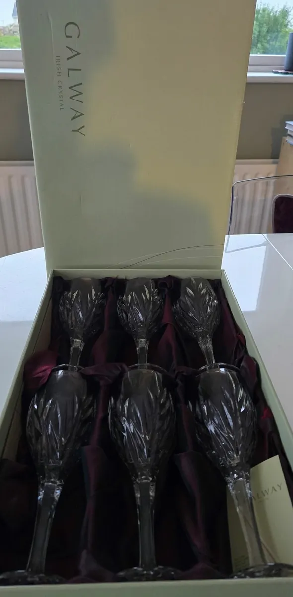 Galway Crystal Wine Glasses - set of 6 - Image 1