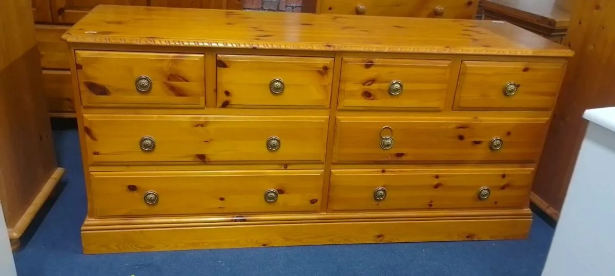 Solid Pine Double Chest Of Drawers
