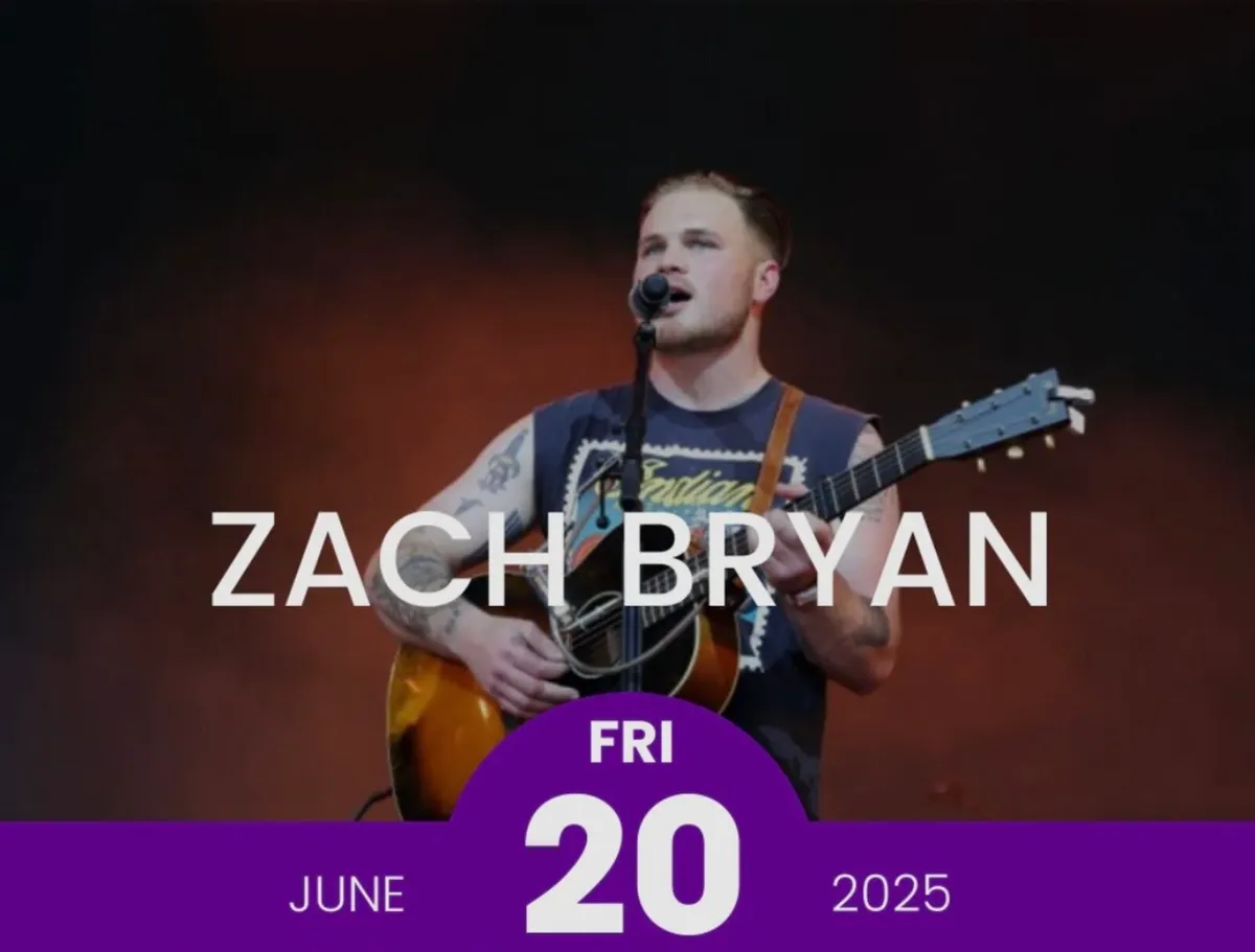Zach Bryan Friday night ticket