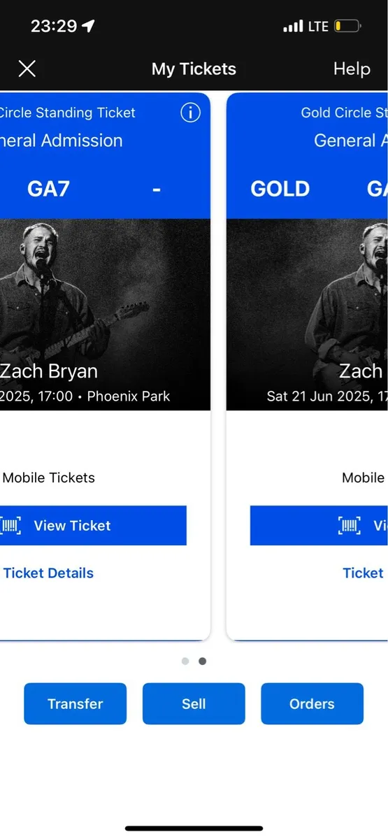 Zach Bryan 2 Golden Circle tickets - Image 2