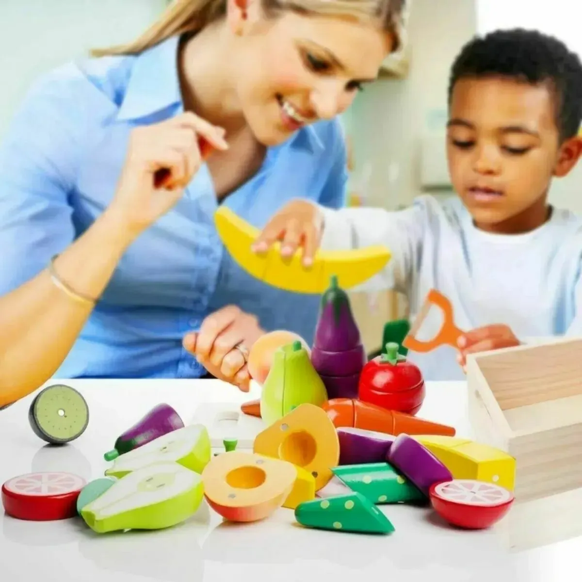 Educational Wooden Food Toys for Kids Play - Image 2