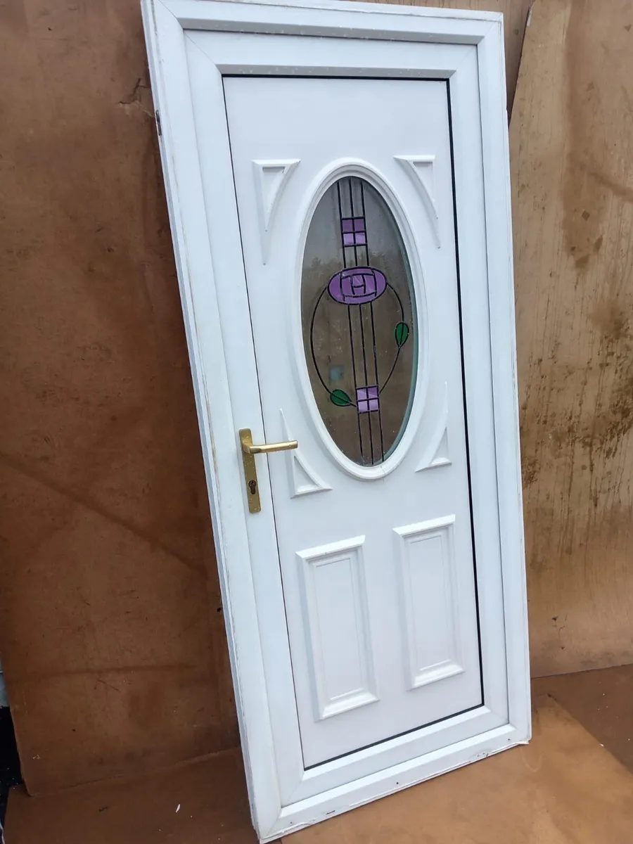 Top Quality PVC Single Door With Design Glass - Image 1
