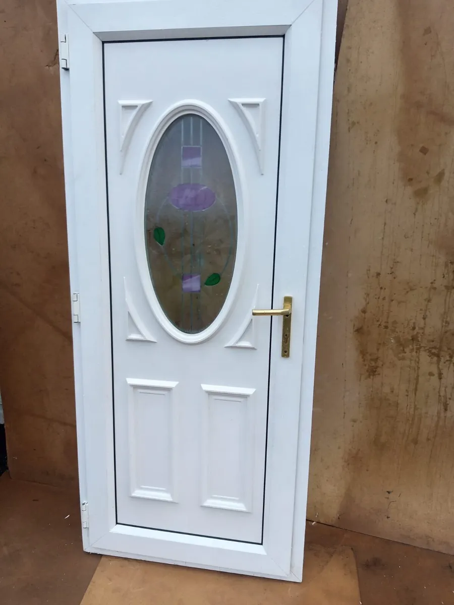 Top Quality PVC Single Door With Design Glass - Image 2