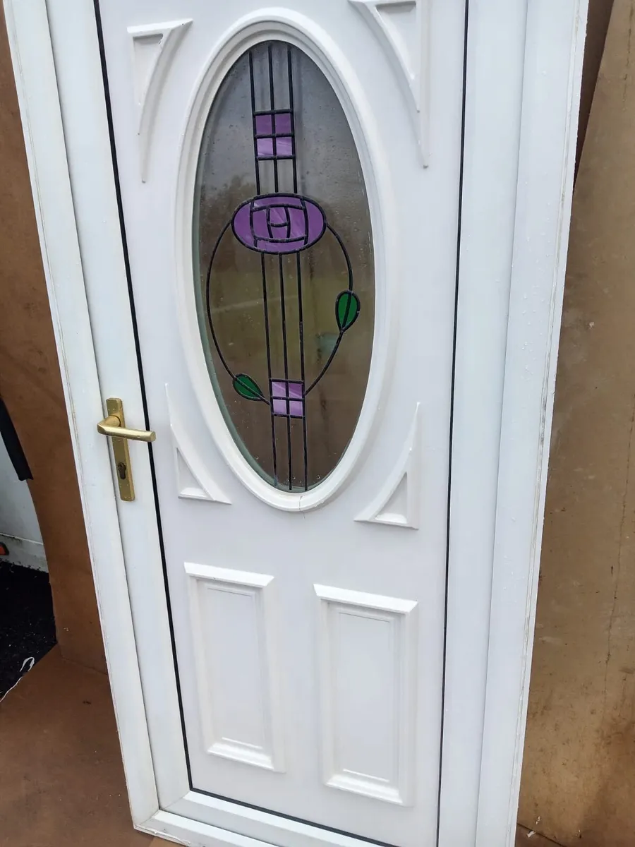 Top Quality PVC Single Door With Design Glass - Image 3