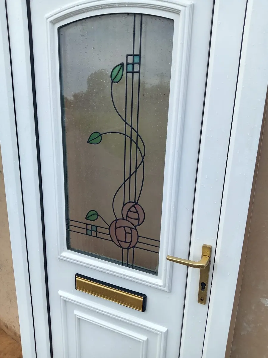 Top Quality PVC Single Door With Design Glass - Image 3