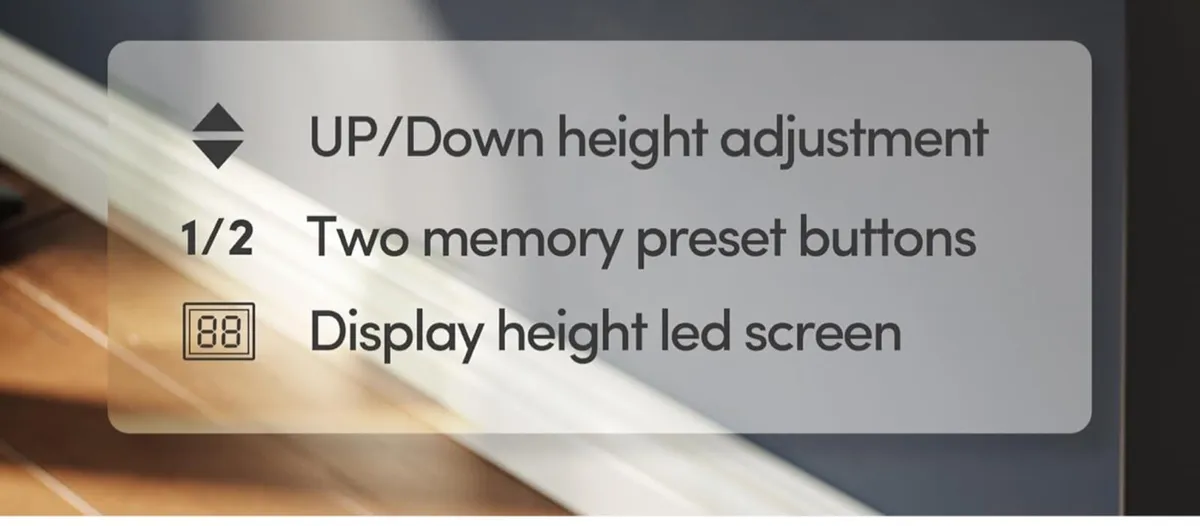Electric Standing Desk, 100 x 60 cm Height Adjusta - Image 4