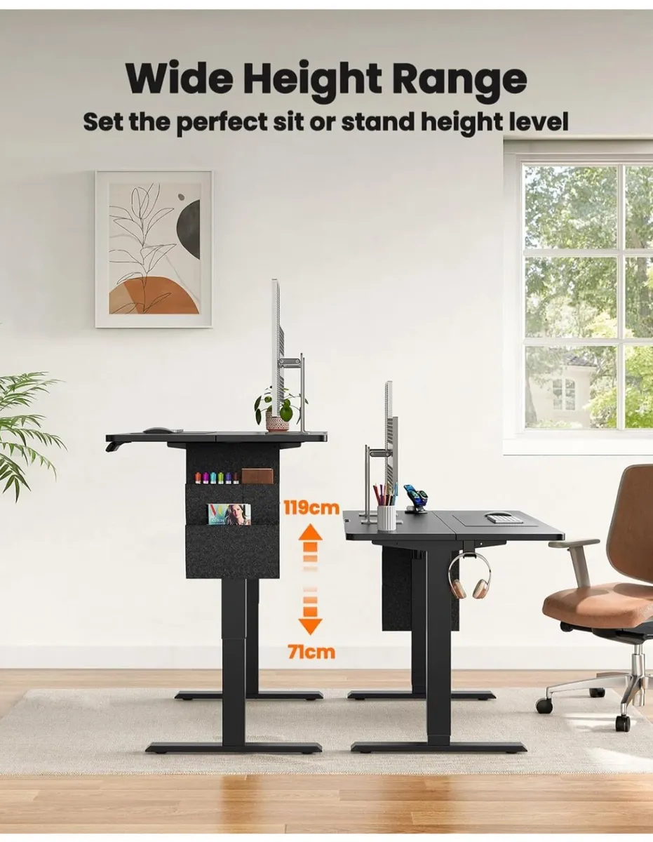 Electric Standing Desk, 100 x 60 cm Height Adjusta - Image 4